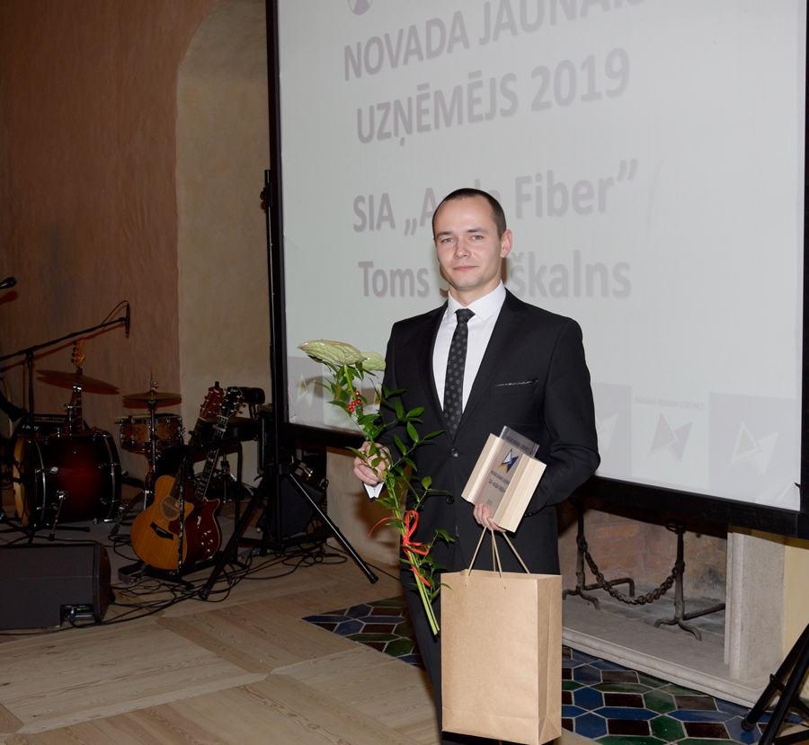 Toms Smilškalns, SIA «Auda fiber» īpašnieks, pērn uzvarēja nominācijā «Novada jaunais uzņēmējs».
Autors: no «Bauskas Dzīves» arhīva.