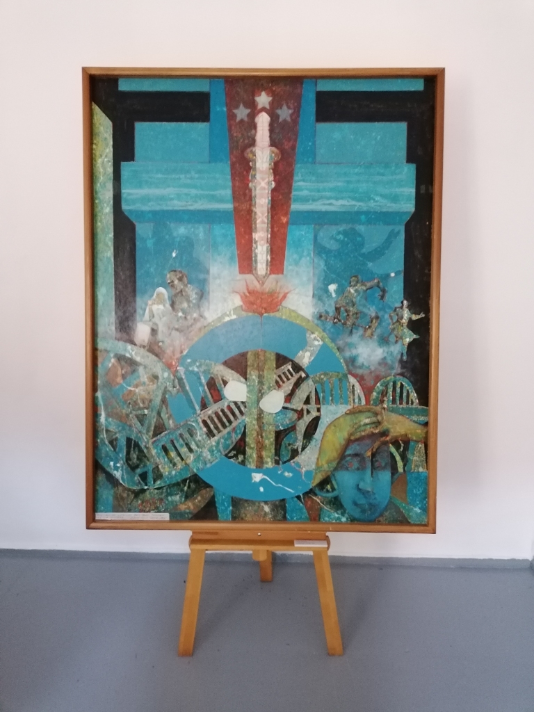 Mākslinieka Reiņa Zustera glezna «Dievs Tava zeme deg».
Autors: No albuma.