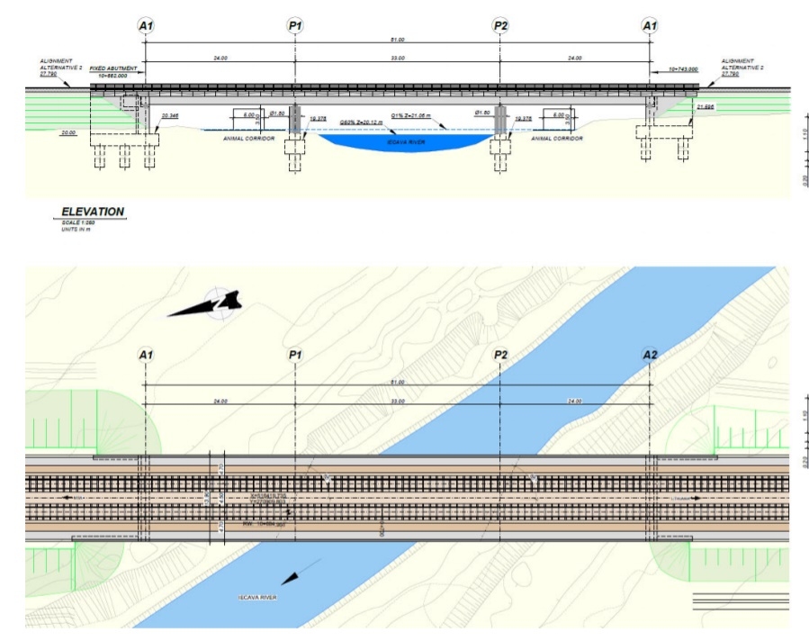 Pašreizējā versijā pāri Mēmelei paredzēts tikai dzelzceļa tilts. Bet Bauskas pašvaldība prasa tiltu arī autotransportam.
Autors: no «Rail Baltica» materiālu prezentācijas.
