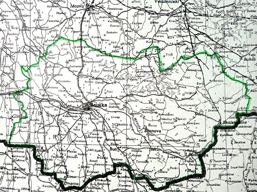Bauskas rajona robežas 1950. gadā.
Autors: no Bauskas muzeja krājuma.