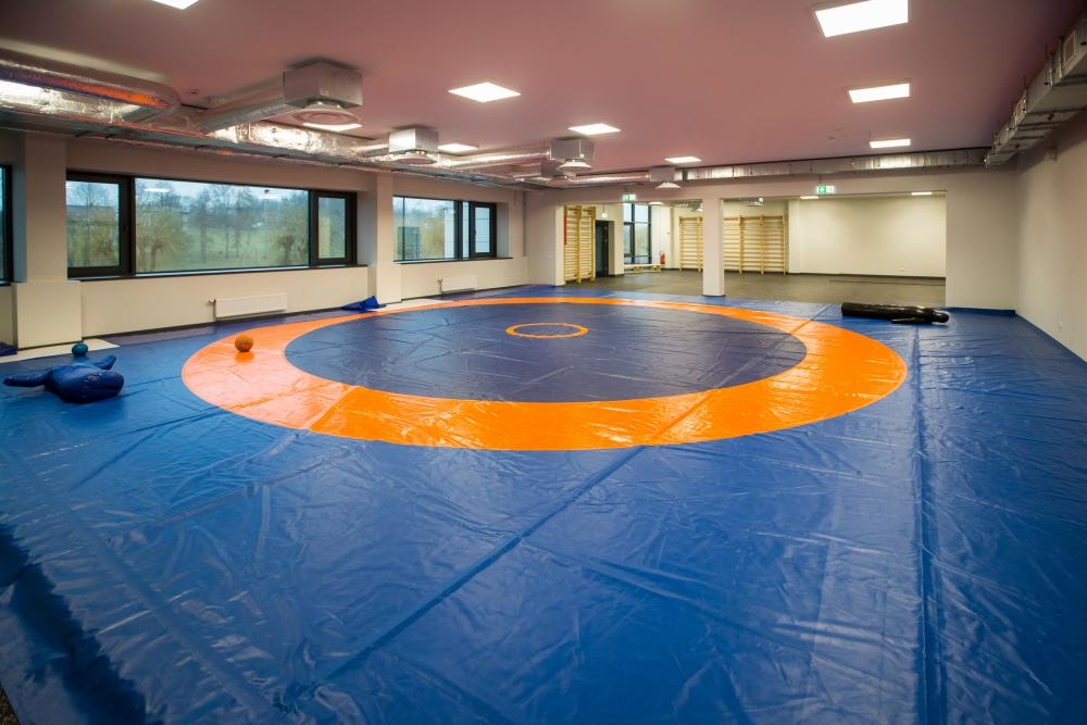 Cīņas sporta zāle jaunajā sporta hallē.
Autors: no bauska.lv