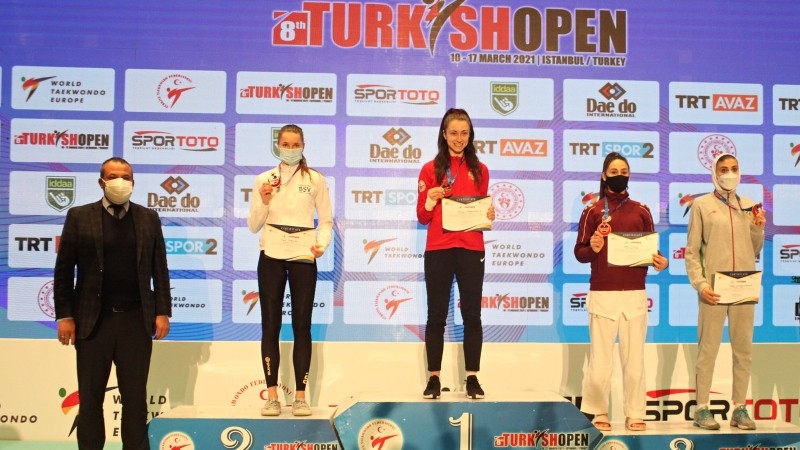 Inese Tarvida uz otrā pakāpiena Stambulā.
Autors: turkiyetaekwondofed.gov.tr