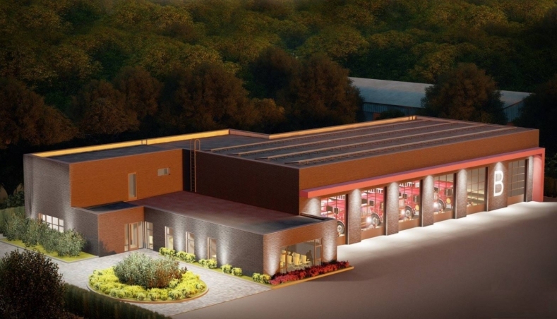 Depo ēkas vizualizācija.