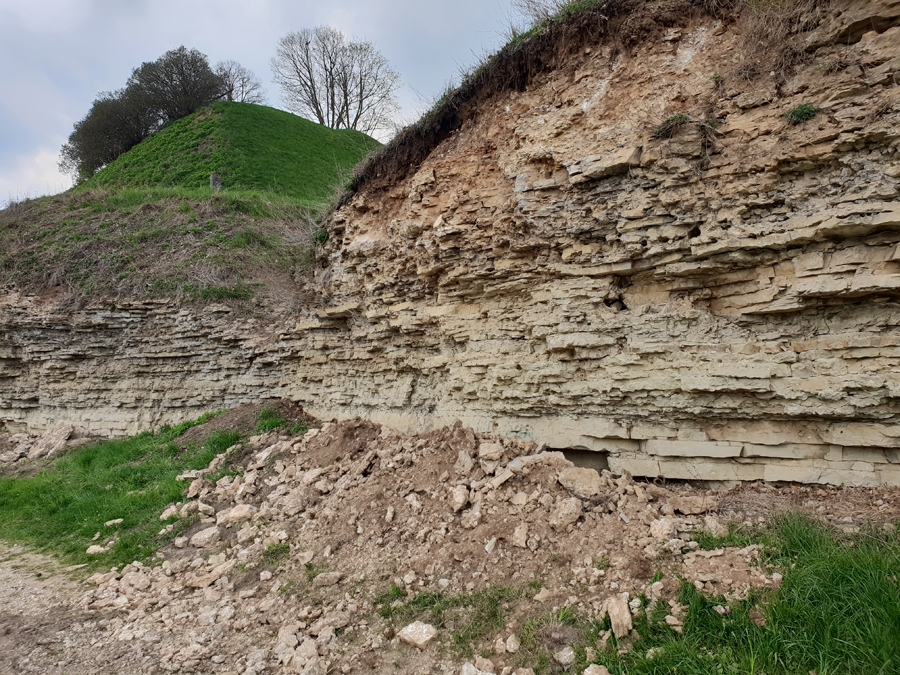 Nogāze ir nobrucināta. Ieži nekur netika aizvesti, bet atbilstoši Dabas aizsardzības pārvaldes norādījumiem izlīdzināti gar klinti kā dabiska nobrukuma imitācija.
Autors: Sandra Danosa