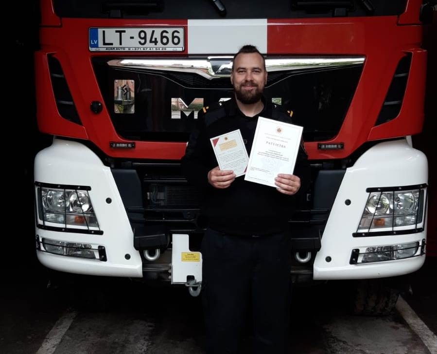 Ar VUGD Goda rakstu apbalvots Bauskas daļas vada komandiera vietnieks Aivars Andreika.
Autors: Publicitātes foto.