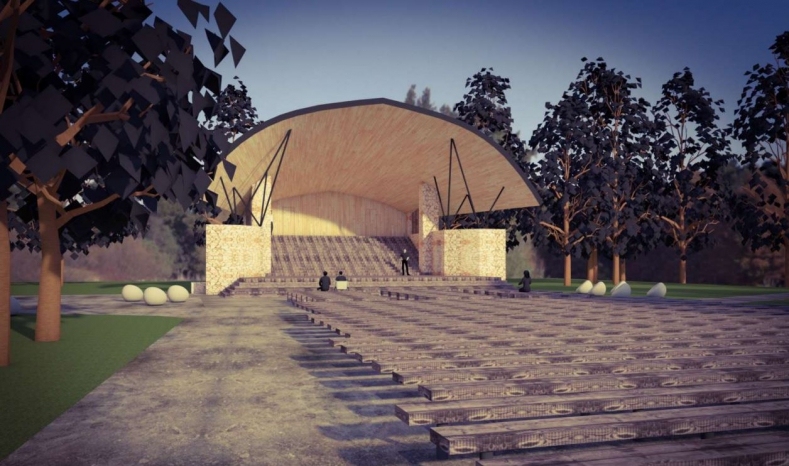 Iecavas parka estrādes vizualizācija.