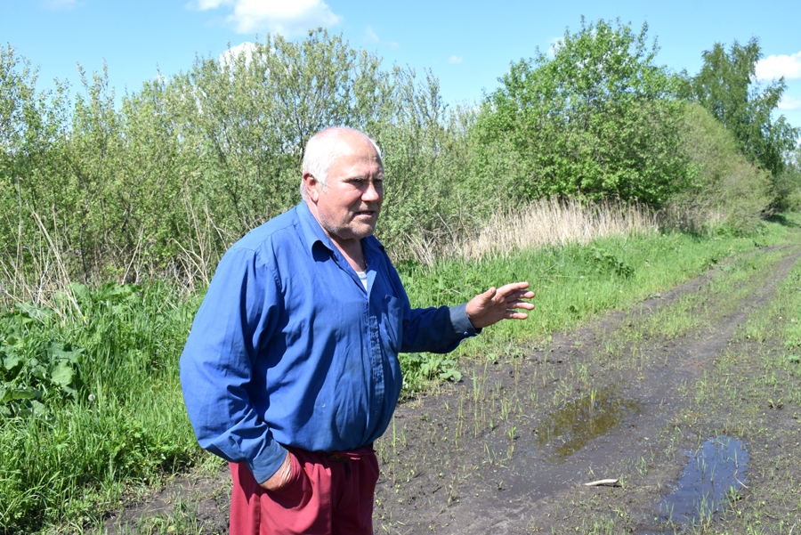 Jānis Veģis rāda vietu, kur redzējis lielāko no Latvijā sastopamajiem plēsīgajiem zvēriem – brūno lāci. Aļņa, staltbrieža un citu dzīvnieku parādīšanās nepārsteidz, taču «miška» iepriekš nebija manīts.
Autors: Žanna Zālīte