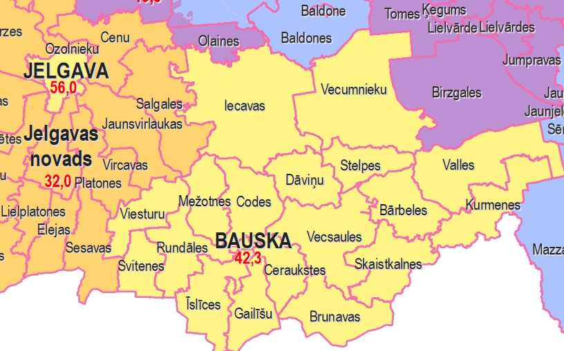 JAUNĀ administratīvi teritoriālās reformas karte.
Autors: Vizualizācija – VZD