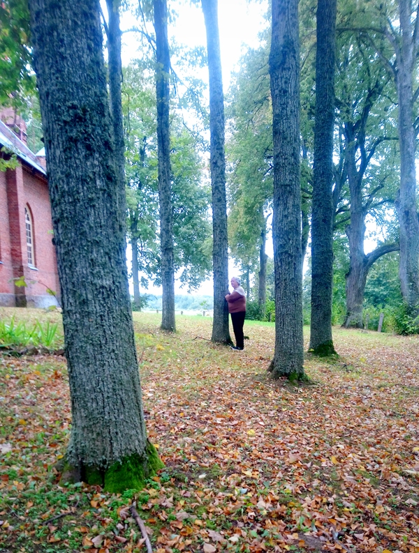 Pie Budbergas luterāņu baznīcas pirms 80 gadiem no bijušā Panemunes (tagad Brunavas) pagasta aizvesto piemiņai stādītās liepas un ozolus kā dzīvu vēstures lappusi paver draudzes pārstāve Gunta Purviņa.
Autors: no RPK «Rēta» arhīva.