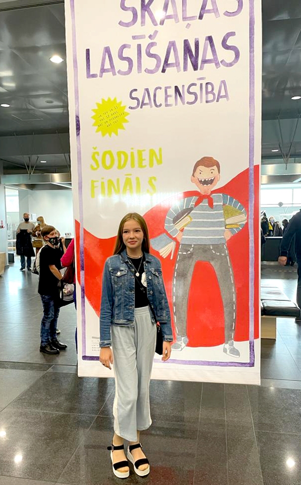 Latvijas Nacionālajā bibliotēkā Dārta Siminaite piedalījās Skaļās lasīšanas konkursa finālā.
Autors: no personiskā arhīva.