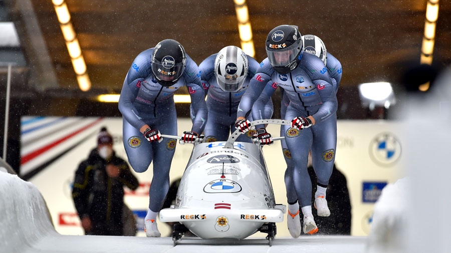 Dāvja Kaufmaņa četrinieka ekipāža Īglsā ieguva 16. vietu.
Autors: Viesturs Lācis, bobslejs.lv.