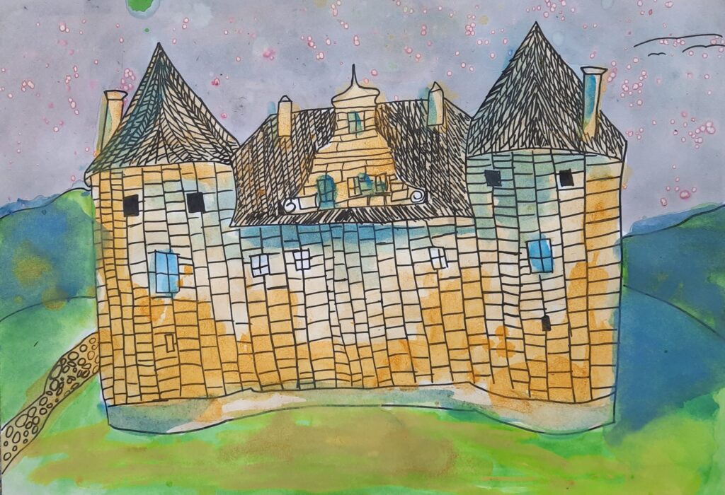 Autors: Annas Vanagas darbs "Bauskas pils vasarā".